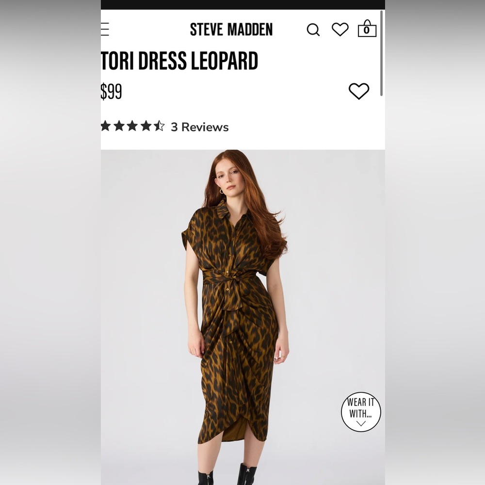TORI DRESS LEOPARD Steve Madden size 2 never worn